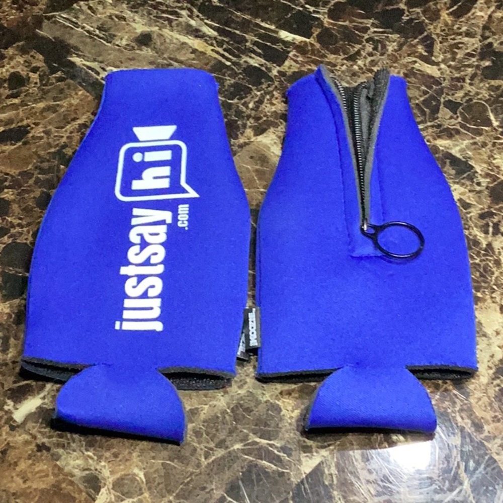 Koozie neoprene beer bottle insulation sleeve jacket zip up beverage cooler